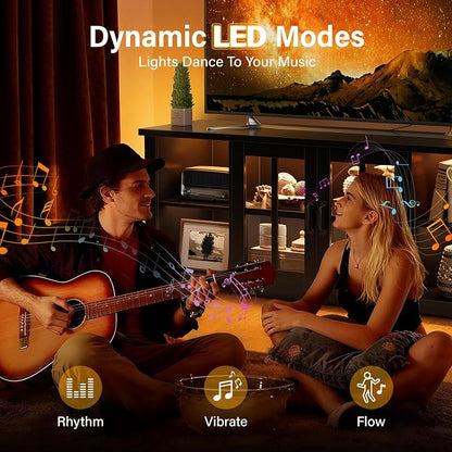 YESHOMY Farmhouse LED TV Stand