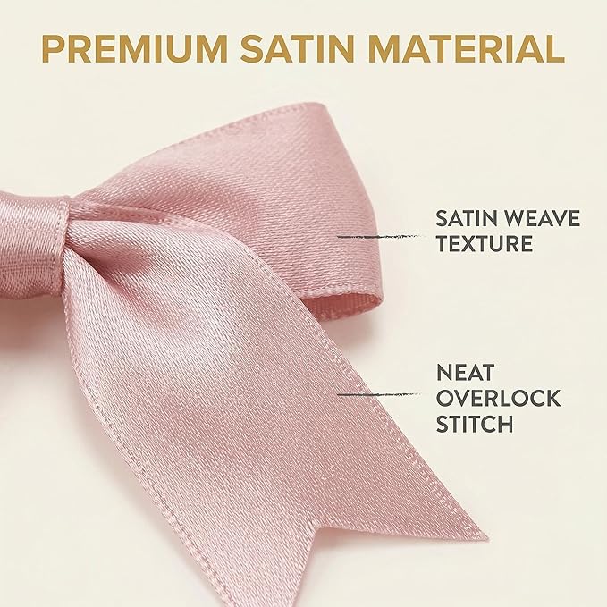 Rose Gift Wrap Bows – 50pcs 3.3 Inch Elegant Satin Bows for Gift Wrapping, Wedding Decor, Baby Shower, Party Decorations, Birthday, Easter, Christmas, Anniversary, DIY Crafts, Gift Bags