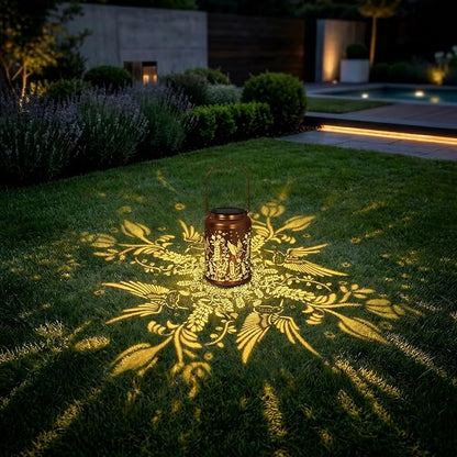 Solar Lantern Outdoor Waterproof, Gifts for Women Mom Grandma, Hanging Metal Light Hummingbird Garden Decor for Yard Patio Lawn