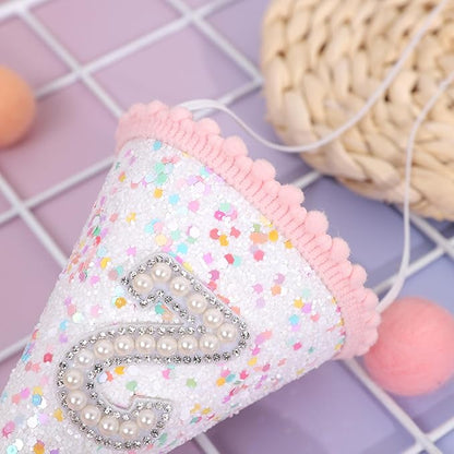Pink 2nd Birthday Hat - Colorful Dots, Two Sweet Decor, Sprinkle Second Birthday
