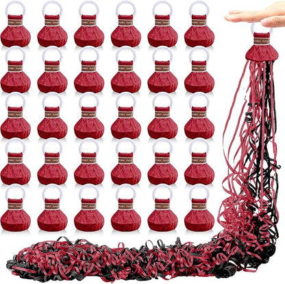 WinnerWhy 30 Pcs No Mess Confetti Poppers Hand Throw Streamers Party Poppers for Graduation 2026 Birthday Celebrations Wedding Engagement Bachelorette Party Supplies(Black and Wine Red)