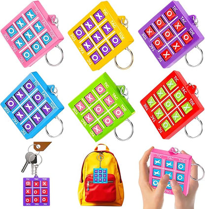 24PCS Tic Tac Toe Game Birthday Summer Party Favors Goodie Bags Stuffers for Kids 3-5 4-8 8-12 Classroom Treasure Chest Carnival Prize Box Toys Bulk Keychain Pinata Filler Return Gifts for Girl Boy