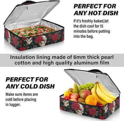 Casserole Carriers for Hot or Cold Food Reusable Casserole Dish Carrier Insulated Thermal Large Capacity Durable Perfect for Party Camping Family Gatherings Yellow Fish