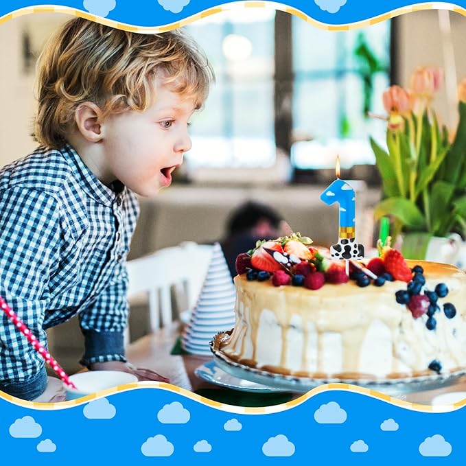 Threlaco Toy Inspire Game Birthday Number Candles Cartoon Cake Topper Cartoon Cake Decorations Birthday Decoration Supplies for Boy Girl Party Decor Supplies(Number 1)