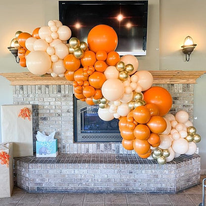 Burnt Orange Balloons Garland Arch Kit Dark Orange Balloon Different Sizes 12Inch 5Inch Fall Balloons for Thanksgiving/Baby Shower Party Decorations