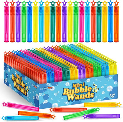 360 PCS Mini Bubble Wands,Bubble Party Favors Assortment Toys for Kids,Themed Birthday, Halloween, Goodie Bags, Carnival Prizes, Wedding, Bubble Maker Toys for Kids,Outdoor Gifts for Girls & Boys