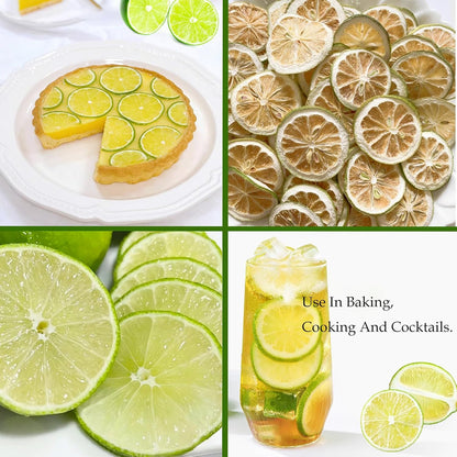 TXDYNLLK Dried Lime Slices 8.82OZ(250g) Premium Dehydrated Limes No Sugar for Crafts Cake Decoration Cocktail Fruit Tea drinks Garnish Table Scatters Candle