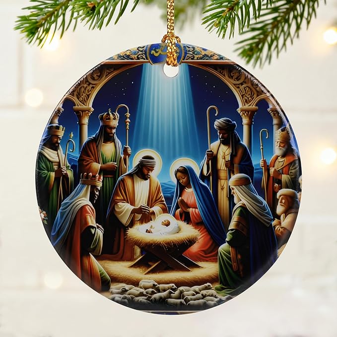 Nativity Scene Ornament | Christmas Ornaments, Christmas Tree Decorations, Holiday Hanging Decor, Christian Decor | Religious Gifts, Christian Gifts | Gift Exchange Ideas