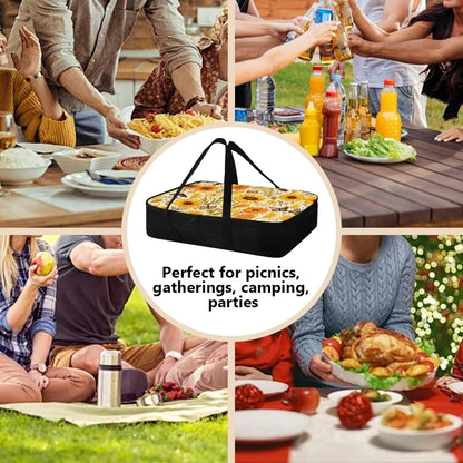 Sunflower Insulated Casserole Carrier Travel Bag - Casserole Dish Carrying Case - Lasagna Holder Tote Zip Food Carrier for Hot or Cold Food - Fits 11 x 15 or 9 x 13 Baking Dish
