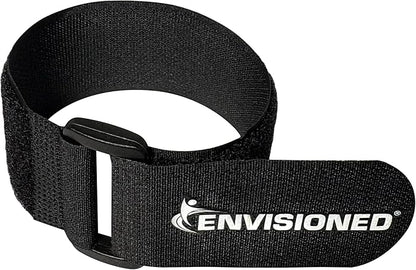 Reusable Cinch Straps 2" x 15" - 6 Pack, Multipurpose Strong Gripping, Quality Hook and Loop Securing Straps (Black)