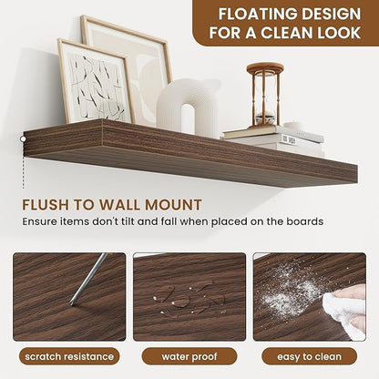fuqing Floating Shelves for Wall, Wall Mounted Wood Floating Shelf