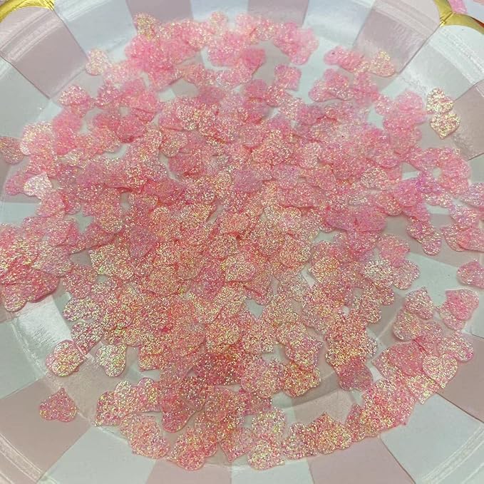 2500pcs Pink Love Heart Shaped Glitter Confetti for Valentine's Day, Anniversary, Birthday, Wedding, Bridal Shower & Baby Shower Parties Decorations
