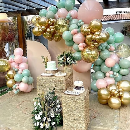 Nutcracker Christmas Balloon Garland Arch Kit, 112Pcs Green Pink and White Gold Latex Balloons with Candy Cane Mylar Foil Christmas Balloon for Girls Xmas Birthday New Year Candyland Party Decorations