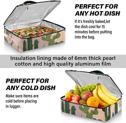 Casserole Carriers for Hot or Cold Food Reusable Casserole Dish Carrier Insulated Thermal Large Capacity Durable Perfect for Party Camping Family Gatherings Yellow Fish