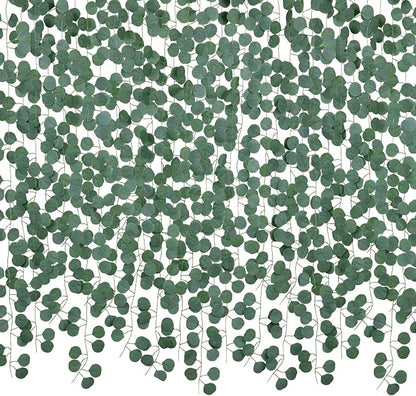 DearHouse 86 Feet 12 Strands Artificial Eucalyptus Leaf Plants Vine Hanging Eucalyptus Garland for Home Kitchen Office Wedding Wall Decor