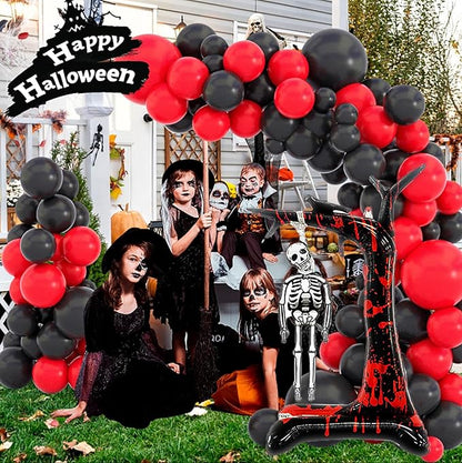 2 Pcs Halloween Decorations Balloon Scary Skeleton Standable Foil Balloons 55in Day of Death Spooky Large Punch Inflatable Decorations for Indoor/Outdoor Halloween Party Supplies