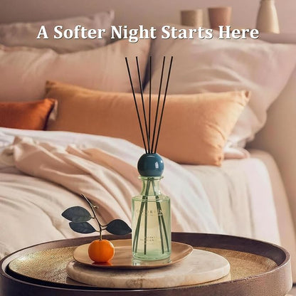 COCORRÍNA Vanilla Sandalwood Reed Diffuser 8.5 oz, Home Fragrance Oil Diffuser with 6 Reed Sticks, Long-Lasting Scent for Bathroom, Bedroom & Home Décor