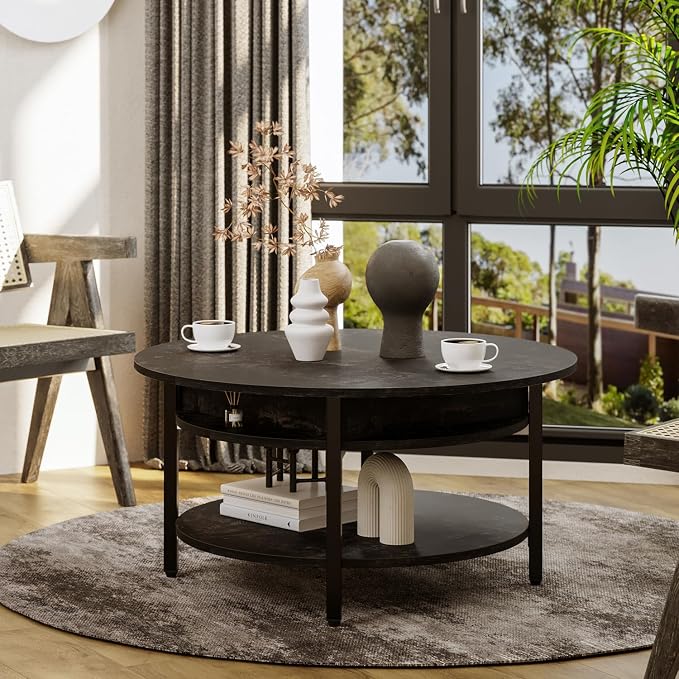FABATO Round Lift Top Coffee Table
