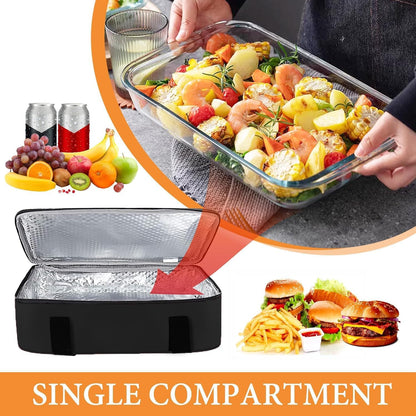 Insulated Casserole Carrier 9x13 Inch, Durable Nylon, Leak-Proof Casserole Dish Carrier, Casserole Carriers for Hot or Cold Food (Black)
