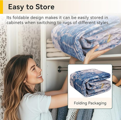 RELEANY Washable Area Rugs 3x4 Non-Slip Modern Abstract Soft for Living Room Entryway Bedroom Nursery, Print Pattern, Grey Blue Gold/Golden