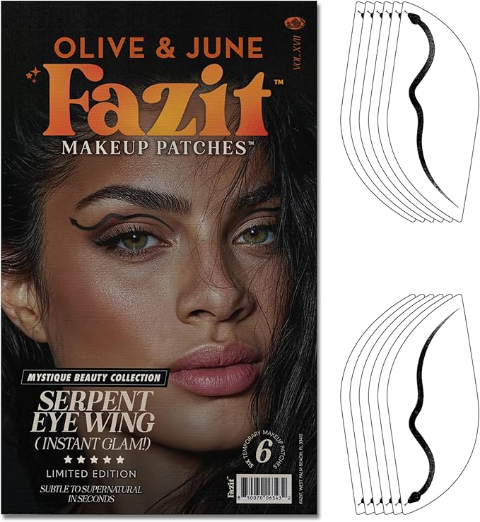 Fazit Makeup Patches - Halloween Serpent Eye Wings - Glow Up Make-Up Patches - Cute Glitter Makeup Accessories for Women - Cosmetic Glitter for Face