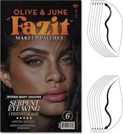 Fazit Makeup Patches - Halloween Serpent Eye Wings - Glow Up Make-Up Patches - Cute Glitter Makeup Accessories for Women - Cosmetic Glitter for Face