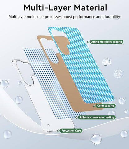 GRECAZO Slim Borderless for Samsung Galaxy S26 Phone Case 6.3"(2026) Ultra-Thin Lightweight Frameless Matte Hard PC Cover Case with Pull Ring Minimalist Non Slip Rope-Mocha