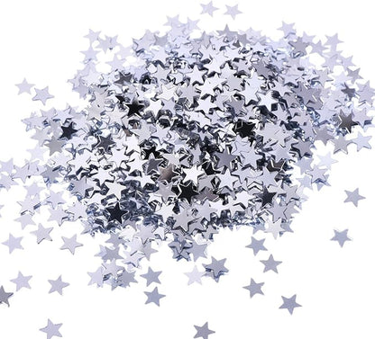 EBOOT Silver Star Confetti for Tables Glitter Star Table Confetti Metallic Foil Sequins for Wedding Party Birthday Festival Decorations, 30 Grams/ 1 Ounce