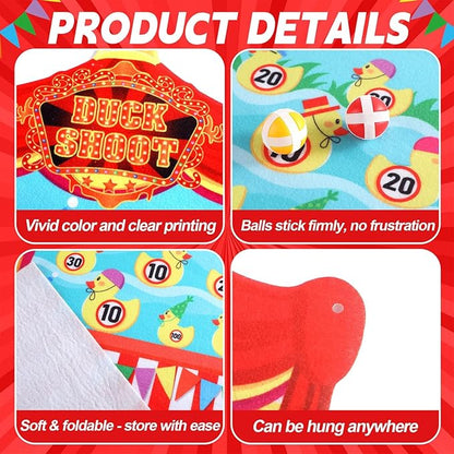 2 Pcs Dart Board with 12 Sticky Balls Theme Party Decorations Felt Cloth Toss Game for Family Games Birthday Party Outdoor Indoor Supplies(16.5 x 23.6 inches)