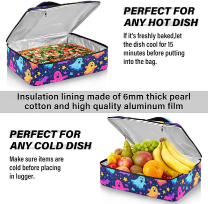 Casserole Carriers for Hot or Cold Food Reusable Casserole Dish Carrier Insulated Thermal Large Capacity Durable Perfect for Party Camping Family Gatherings Yellow Fish
