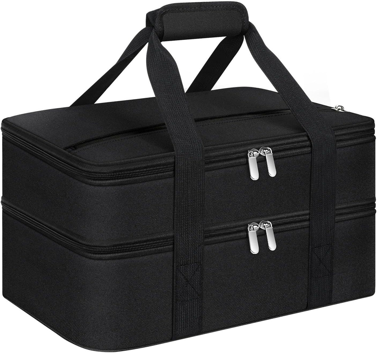 Double Insulated Casserole Carrier, Portable Casserole Carrier for Hot or Cold Food Lunch Tote Warmer or Cooler Bag, Lasagna Lunch Bag for Potluck Parties- Fits 9" x 13" Baking Dish-Black
