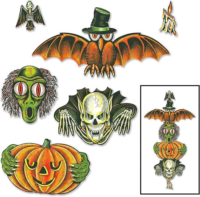 Vintage Halloween Totem Pole Cutouts