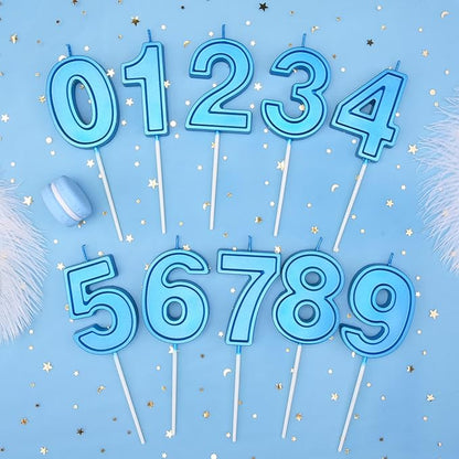 PHD CAKE 2.76 Inch Luxe Blue 2 Number Birthday Candles, Blue Number Candles, Cake Number Candles, Party Celebration