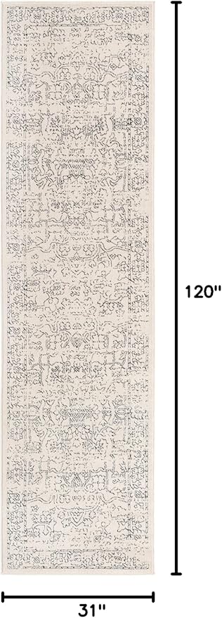 Unique Loom Isabella Collection Area Rug - Adjani (2' 7" x 10' Runner, White/ Blue)