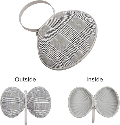 Hard Travel Case for Silicone Bras [A-C Cup] Premium Nubra Organizer Portable Lingerie Underwear Storage Bag (Swallow Gird, Yellow)