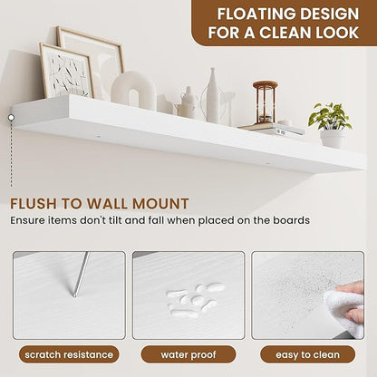 fuqing Floating Shelves for Wall, Wall Mounted Wood Floating Shelf