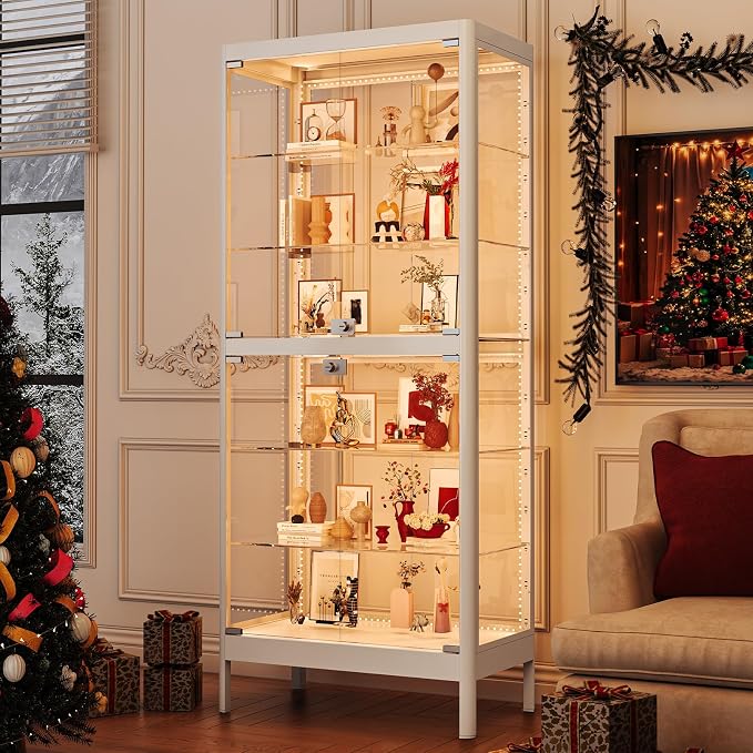 6-Tier Glass Display Cabinet