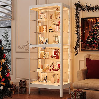 6-Tier Glass Display Cabinet