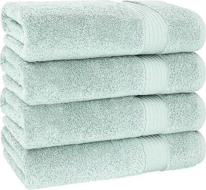 Cotton Paradise 100% Cotton Turkish Towel Set, Soft Absorbent Quick Dry, 4 Piece Bath Towel Set, Mint Green