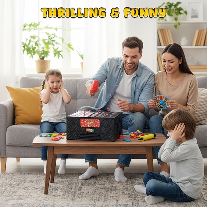 LovesTown Balloon Pop Game, Blast Box Board Games for Family Night Juegos De Mesa Birthday Gifts Party Supplies for Adults and Kids