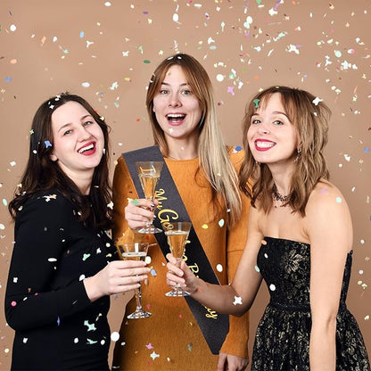 It's My Golden Birthday Sash - Black Glitter with Gold Foil Golden Birthday Sash for Women Girls Funny Party Favor Supplies Accessories