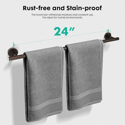 Antique 24 inch Oil Rubbed Bronze Towel Bar,Stainless Steel Towel Racks for Bathroom Wall Mounted,Bathroom Towel Holder Brushed Bronze