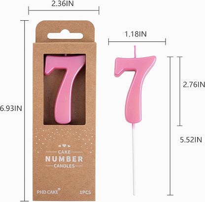 Modern Pink 7 Number Candle by PHD CAKE
