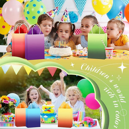 Chrisfall 24 Pcs Gift Bags with 30 Pcs Tissue Paper Mother's Day Party Favors Kraft Paper Bags with Handles Wrap for Mother's Day Birthdays Goodie Weddings Party Supplies Gift