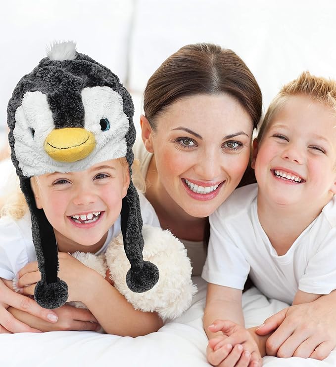 Puzzled DolliBu Plush Hat - Super Soft Warm Hat With Ear Flaps, Cozy Fleece Winter Hat For Kids & Teens - One Size