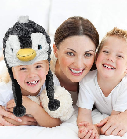 Puzzled DolliBu Plush Hat - Super Soft Warm Hat With Ear Flaps, Cozy Fleece Winter Hat For Kids & Teens - One Size