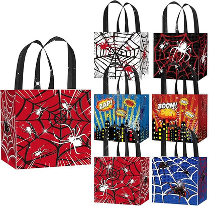 Roaring Good Time Spider Party Favor Gift Bags Spider Birthday Decoration Favor Bags Boxes Party Candy Bags Car Goodie Gift Treat Bags Themed Birthday Party Supplies