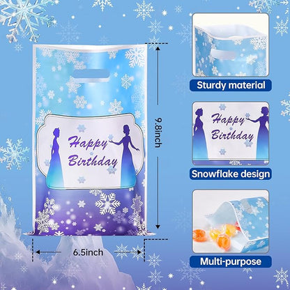 Yzzhaoo 30Pcs Frozen Themed Party Favors Bags, Princess Goodie Bags with Handles for Kids Birthday Party Theme Candy Treat Small Gift Bags