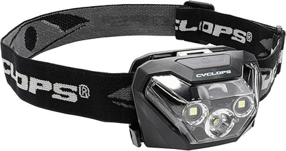 Cyclops HL500 Headlamp | Tactical Durable Lightweight Compact Adjustable Headband Weather Resistant IPX6 Bright LED 500 Lumen Head Flashlight | AAA Batteries Included