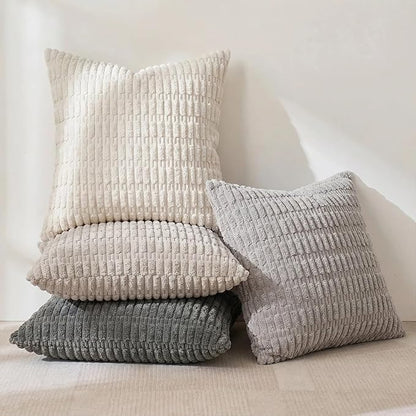 Fancy Homi 4 Packs Decorative Throw Pillow Covers for Living Room Couch Bed, Modern Farmhouse Boho Home Décor Accent Cushion Case, 28" x 28", Grey Series